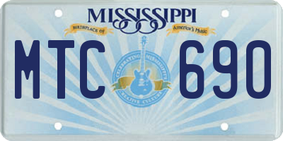 MS license plate MTC690