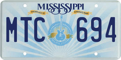 MS license plate MTC694