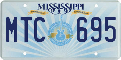 MS license plate MTC695