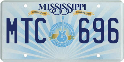 MS license plate MTC696