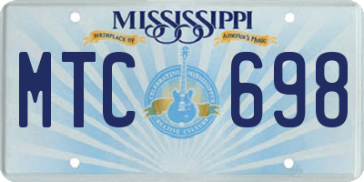 MS license plate MTC698