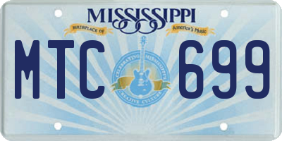 MS license plate MTC699