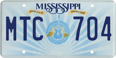 MS license plate MTC704