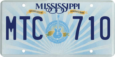 MS license plate MTC710