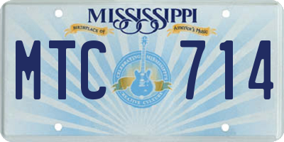 MS license plate MTC714