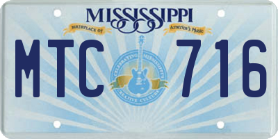 MS license plate MTC716