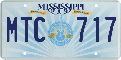 MS license plate MTC717