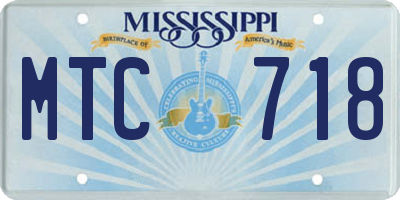 MS license plate MTC718