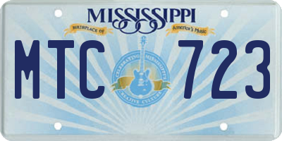 MS license plate MTC723