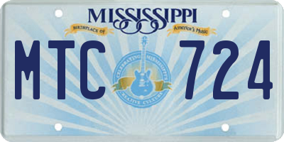 MS license plate MTC724