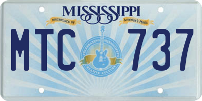 MS license plate MTC737