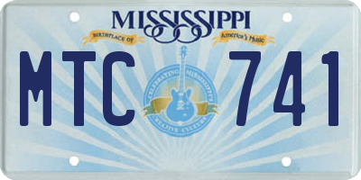 MS license plate MTC741