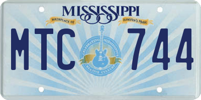 MS license plate MTC744