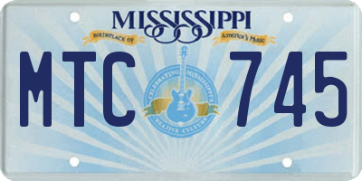 MS license plate MTC745