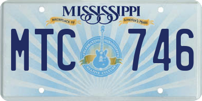 MS license plate MTC746