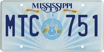 MS license plate MTC751
