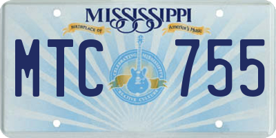 MS license plate MTC755