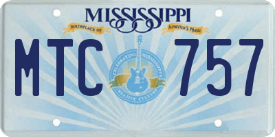 MS license plate MTC757