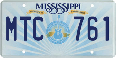 MS license plate MTC761