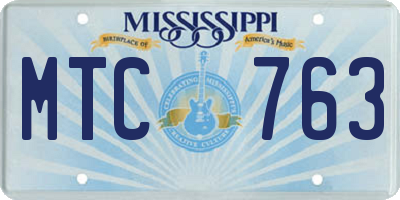 MS license plate MTC763