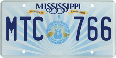 MS license plate MTC766