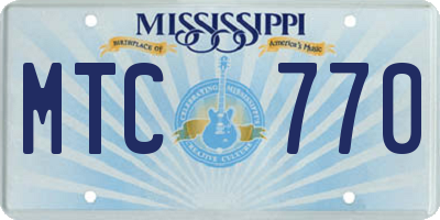 MS license plate MTC770