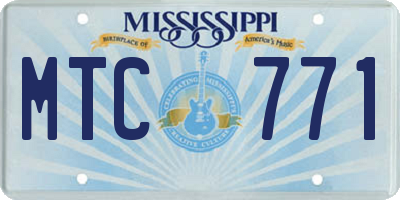 MS license plate MTC771