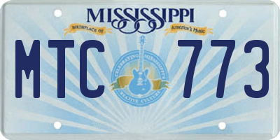 MS license plate MTC773
