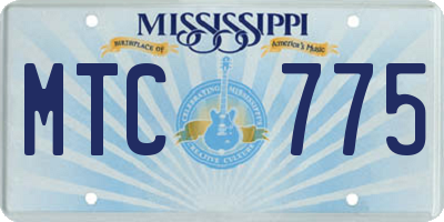 MS license plate MTC775