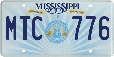 MS license plate MTC776