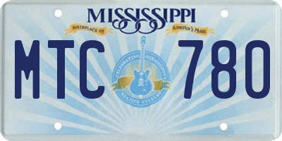 MS license plate MTC780