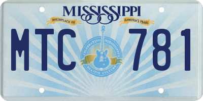 MS license plate MTC781