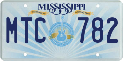MS license plate MTC782