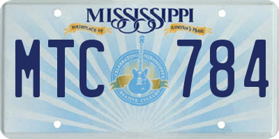 MS license plate MTC784