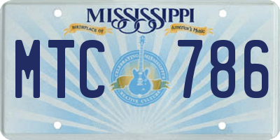 MS license plate MTC786