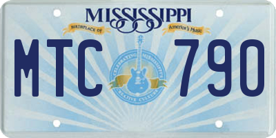 MS license plate MTC790