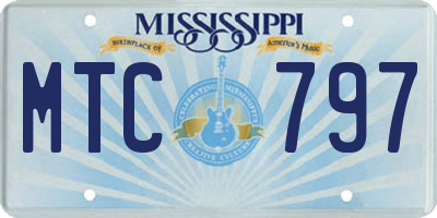 MS license plate MTC797
