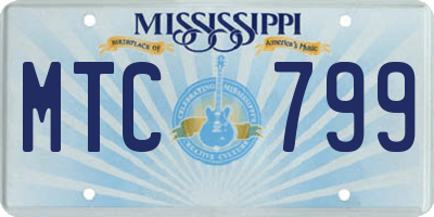 MS license plate MTC799