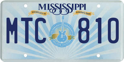 MS license plate MTC810