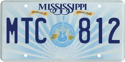 MS license plate MTC812