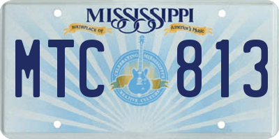 MS license plate MTC813
