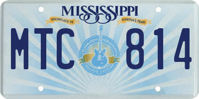 MS license plate MTC814