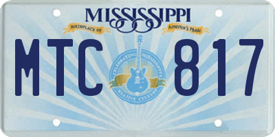 MS license plate MTC817