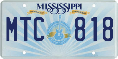 MS license plate MTC818