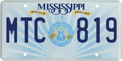 MS license plate MTC819