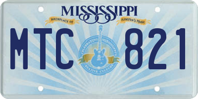 MS license plate MTC821
