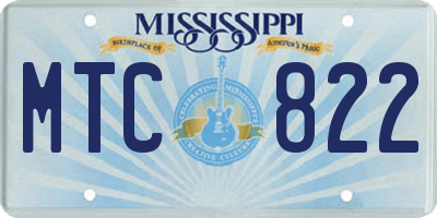 MS license plate MTC822