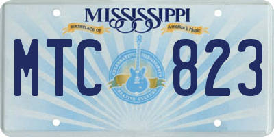 MS license plate MTC823