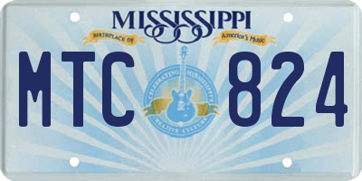 MS license plate MTC824