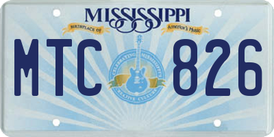 MS license plate MTC826